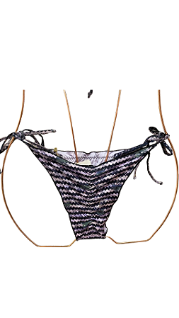 TANGA cortininha com fru fru quadriculado lilas UVTRIBE