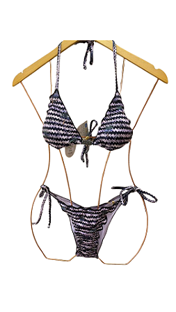 Top Cortininha com fru fru quadriculado lilas UVTRIBE