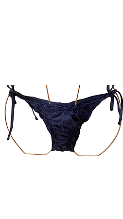 TANGA cortininha com fru fru azul animal print UVTRIBE