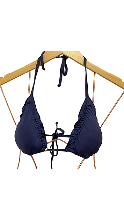 Top Cortininha com fru fru azul animal print UVTRIBE
