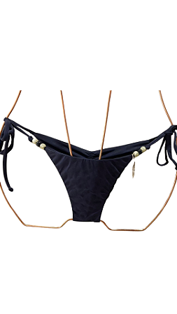 TANGA cortininha animal print azul com pedraria UVTRIBE