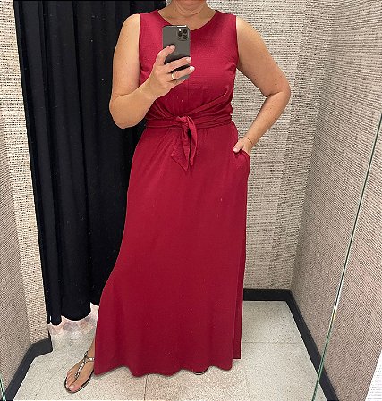 Vestido longo Marssala - Tamanho G