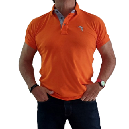 Polo clássica masculina manga curta laranja Yellow Brasil