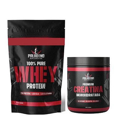 COMBO WHEY 900G + CREATINA 300G - PALADINO SUPLEMENTOS