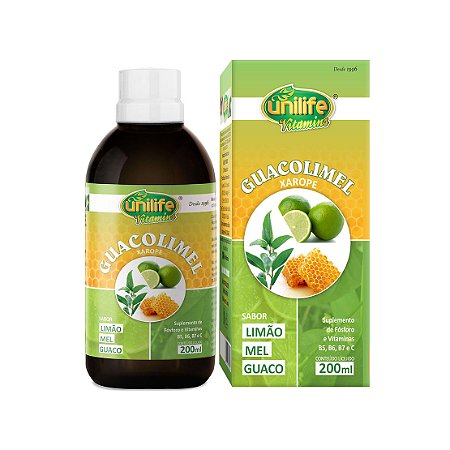 Guacolimel Xarope Vitamínico - Sabor Limão, Mel e Guaco 200 ml | Unilife