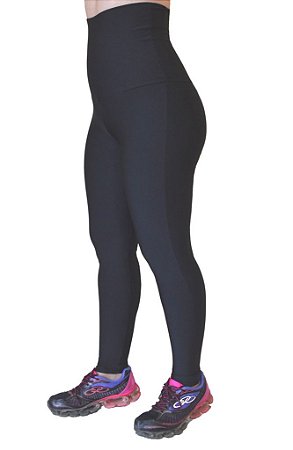 Calça Legging Cintura Alta Modeladora Sem Pezinho Preta