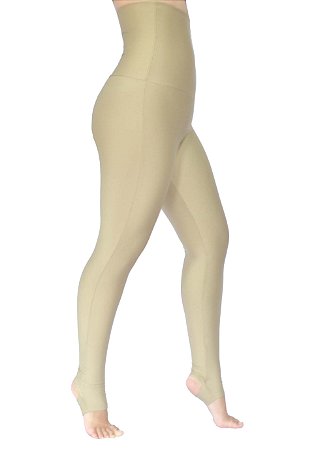 Calça Legging Cintura Alta Modeladora Bege Pezinho