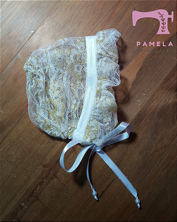 Touca para Batizado ou Véu Flor
