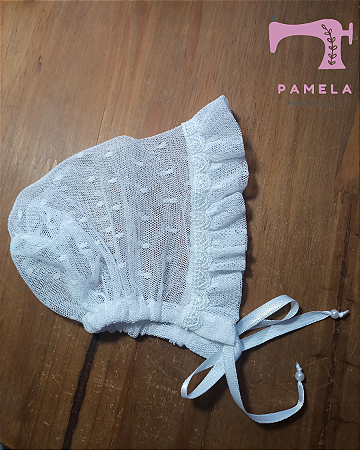 Touca para Batizado e Véu Santa Helena