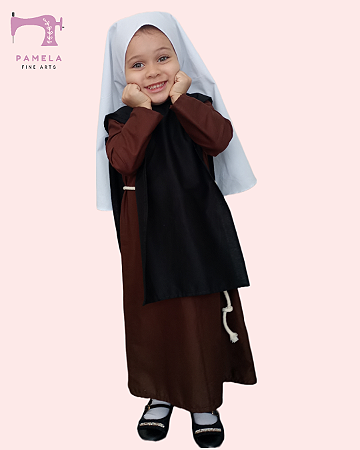Fantasia Freira Católica Infantil com Escapulário