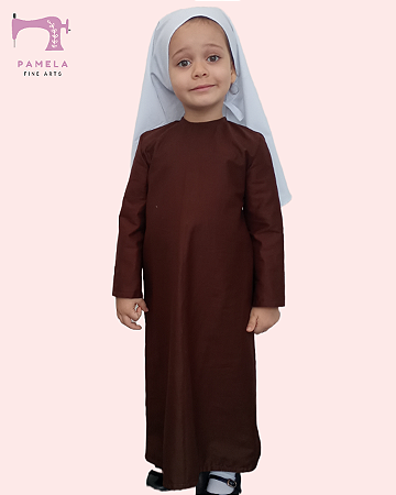 Fantasia Freira Católica infantil 100% algodão