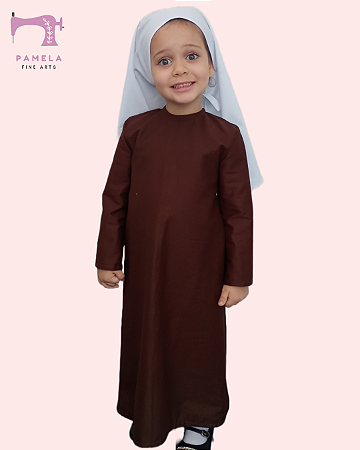 Fantasia infantil freira ou túnica e véu