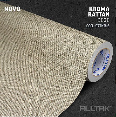 Adesivo Vinil Impermeável Kroma Rattan Bege 1,22 de largura - Alltak Decor