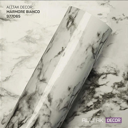Vinil Impermeável Marmore Bianco 1,22 - Alltak Decor