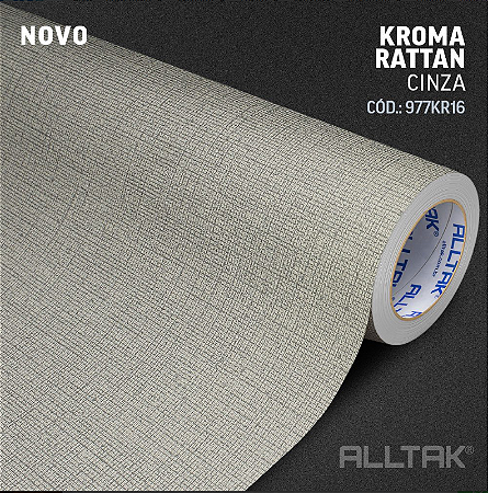 Vinil Impermeável Rattan Cinza 1,22 de largura - Alltak Decor ( Imitação de tecido)