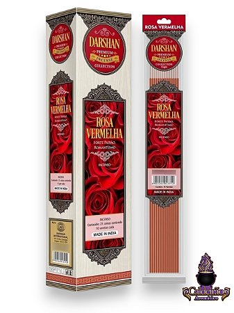 Incenso Darshan Premium Plastic Massala Rosa Vermelha10 Varetas