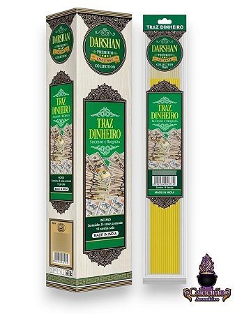 Incenso Darshan Premium Plastic Massala Traz Dinheiro 10 Varetas