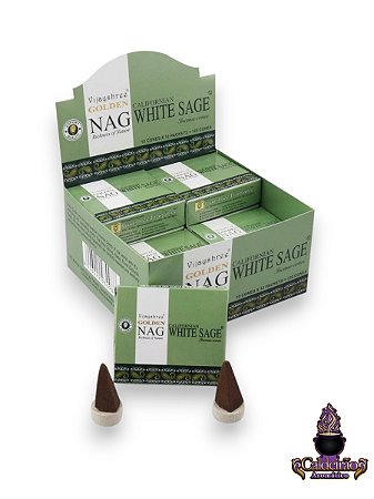 Incenso Vijayshree Massala Cone Golden Nag White Sage 10 Cones