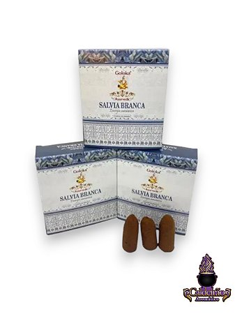 Incenso Cascata Goloka Massala Ayurvedic Salvia Branca