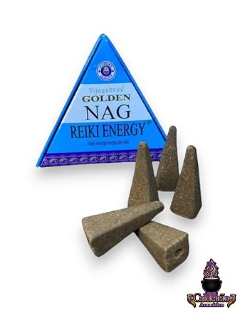 Incenso Cone Cascata Golden Nag Vijayshree Reiki Energy