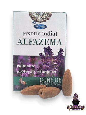 Incenso Cone Refluxo Exotic India Alfazema Com 10 Cones Back Flow