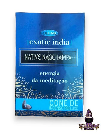 Incenso Cone Refluxo Exotic India Native Nagchampa Com 10 Cones Back Flow