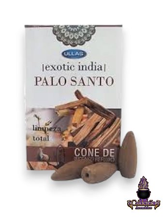 Incenso Cone Refluxo Exotic India Palo Santo Com 10 Cones Back Flow