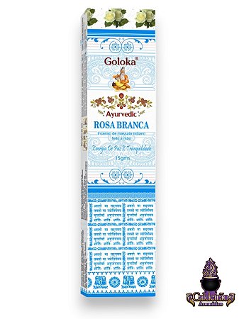 Incenso Goloka Massala Ayurvedic Rosa Branca