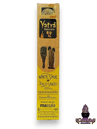 Incenso Massala Yatra Naturals White Sage E Palo Santo Com 12 Varetas