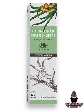 Incenso Nirvana Natural Capim Limao Com Gengibre 09 Varetas