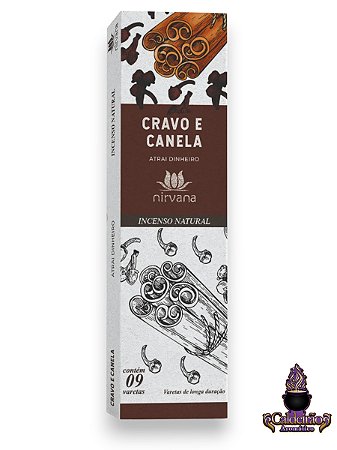 Incenso Nirvana Natural Cravo E Canela 09 Varetas