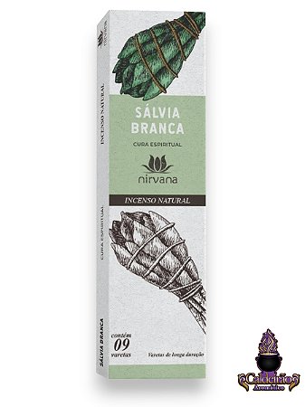 Incenso Nirvana Natural Salvia Branca 09 Varetas