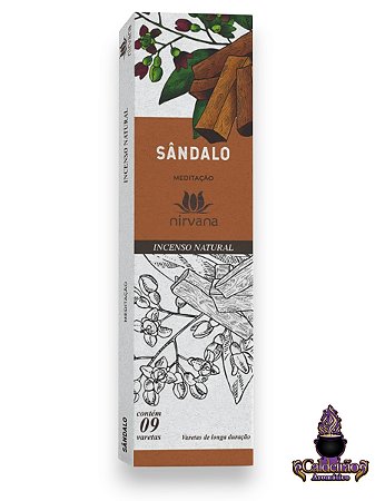 Incenso Nirvana Natural Sandalo 09 Varetas