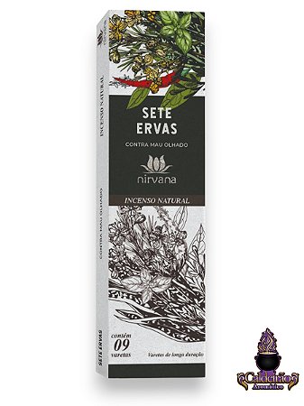 Incenso Nirvana Natural Sete Ervas 09 Varetas