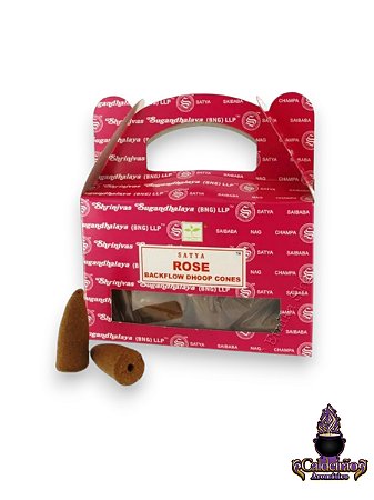 Incenso Satya Back Flow Cone Reverso Rose Caixa Com 24Un