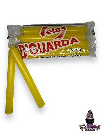 Vela Palito N,3 20G 8Un/Pct - Amarela