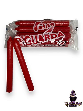 Vela Palito N,3 20G 8Un/Pct - Vermelho