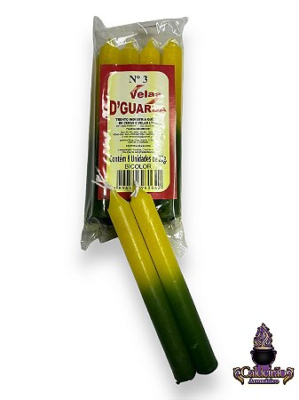 Vela Palito N,3 20G Bicolor 8Un/Pct - Am/Vd