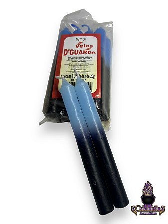 Vela Palito N,3 20G Bicolor 8Un/Pct - Az/Pt