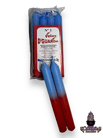 Vela Palito N,3 20G Bicolor 8Un/Pct - Az/Vm