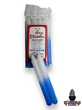 Vela Palito N,3 20G Bicolor 8Un/Pct - Br/Az