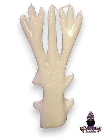Vela Magia Tronqueira Sete Galhos 25Cm Branca