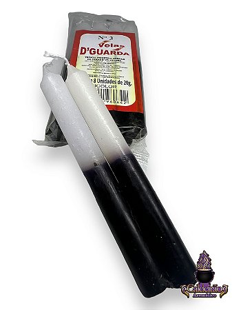 Vela Palito N,3 20G Bicolor 8Un/Pct - Br/Pt