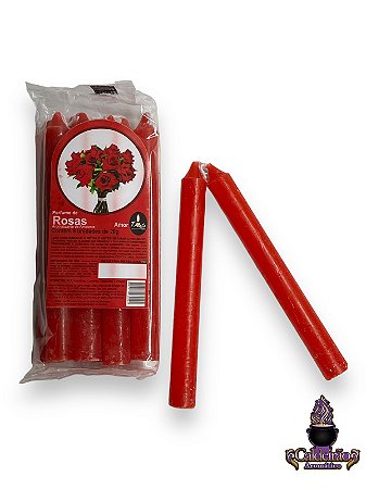 Vela Perfumada Palito N,3 20G 8Un/Pct - Rosas