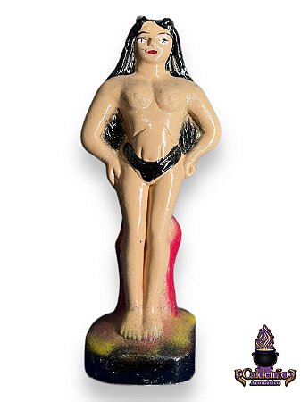 Pomba Gira Com Mao Na Cintura Gesso 10Cm
