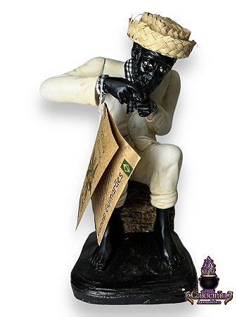 Imagem Resina Media 26Cm Preto Velho Candomble