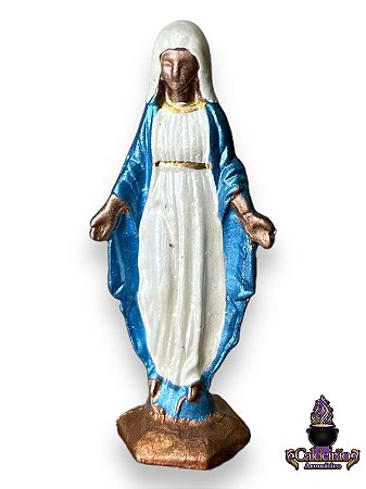 Imagem De Chumbo Colorida Nossa Senhora das Gracas 5Cm
