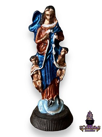 Imagem De Chumbo Colorida Nossa Senhora Desatadora Dos Nos 5Cm