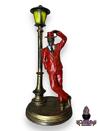 Ze Pelintra No Poste Candomble Em Resina 25Cm