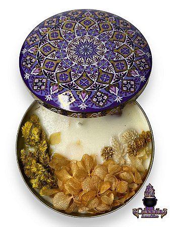 Vela Lata Arabesco Lilas